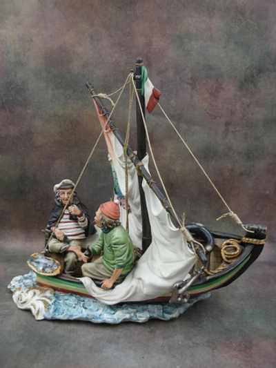 Статуэтка. Фарфор. Рыбалка. Capodimonte. Италия