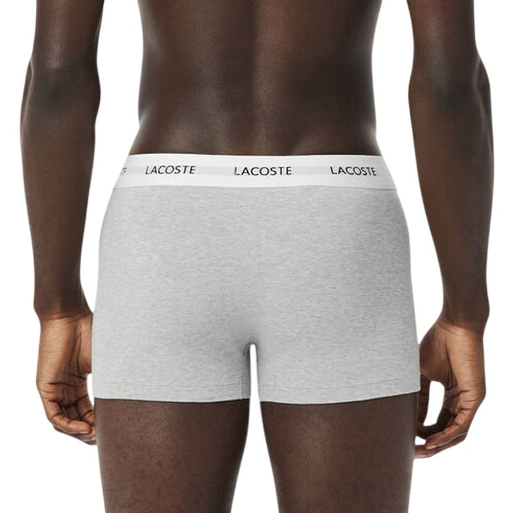 Мужские спортивные боксеры Lacoste Stretch Cotton Trunks 3P - black/white/grey