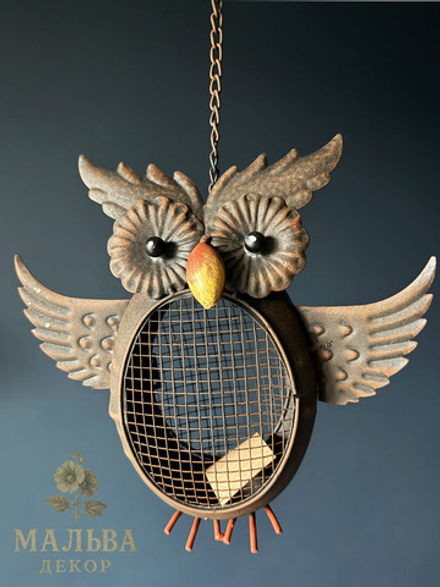 Кормушка для птиц CAMPO Home & Garden "Сова" подвесная металлическая