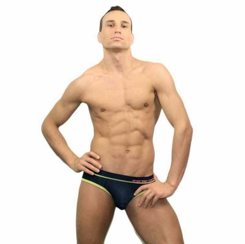 Мужские трусы брифы синие Andrew Christian Glow Almost Naked Quirk Navy