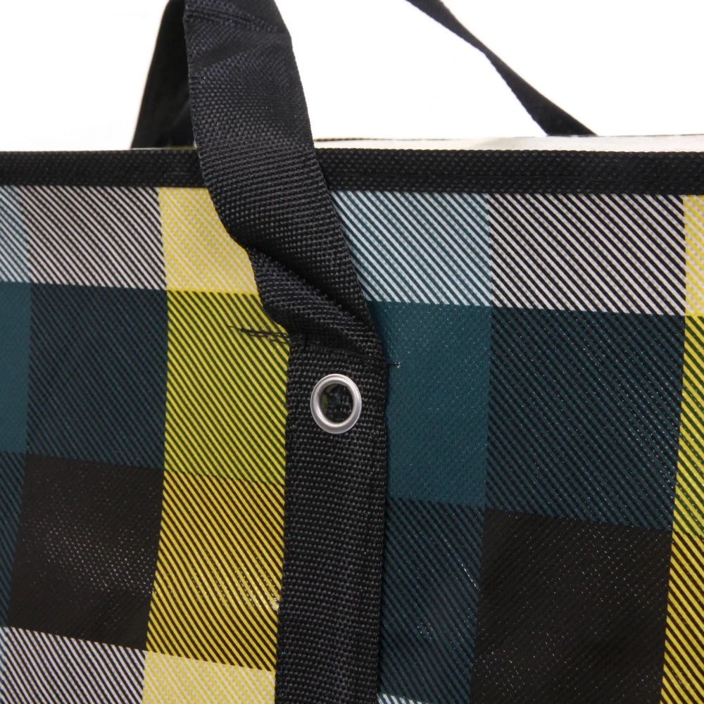 Сумка хозяйственная с внешним карманом « БАУЛ», цвет жёлтый/чёрный, 80*55*25см