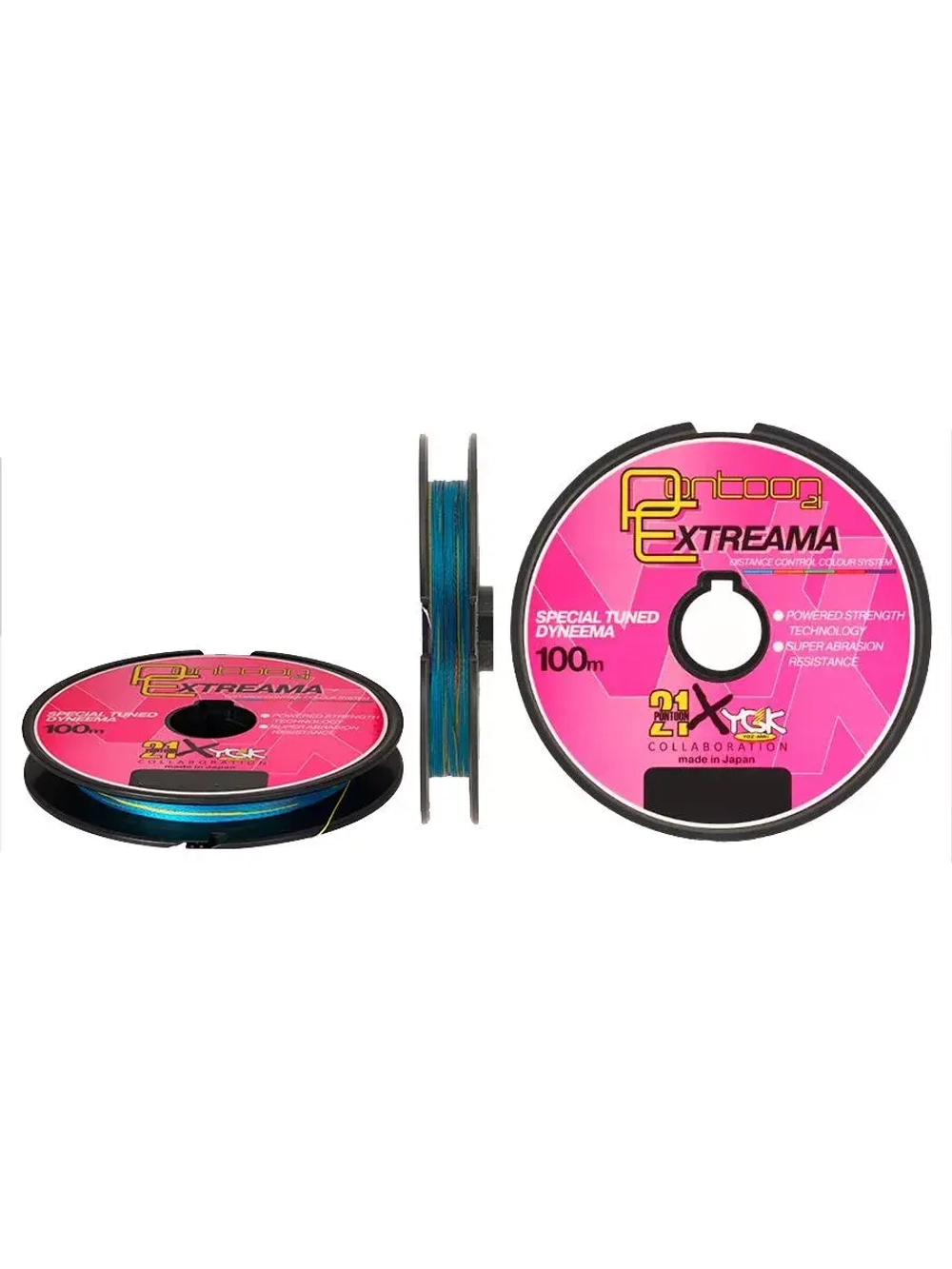 Плетеный шнур для рыбалки Pontoon21 Extreama New Generation 0,148 мм (разноцветный), размотка - 3 шт по 100м, разрывная нагрузка(кг) 5,7, нитей 4