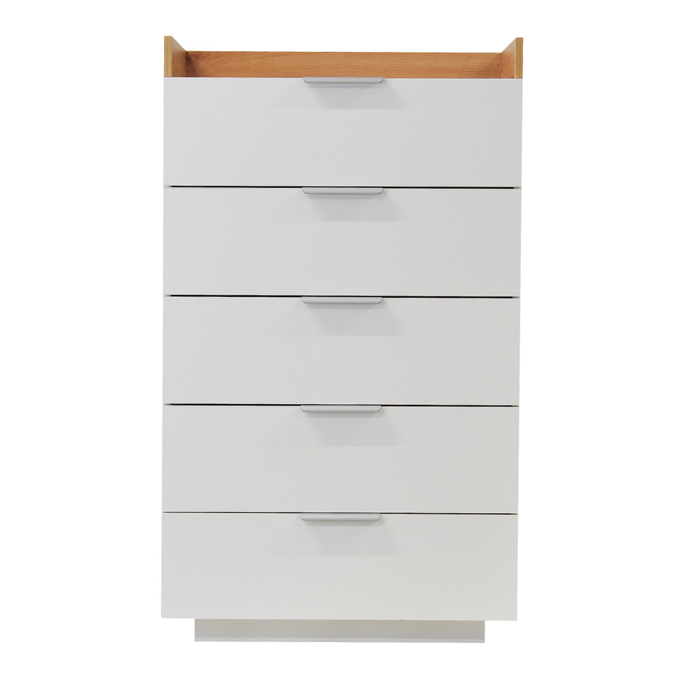 Комод с ящиками, 70х42х120, Меламин, для одежды, в прихожую, белый/артизан, Dipriz