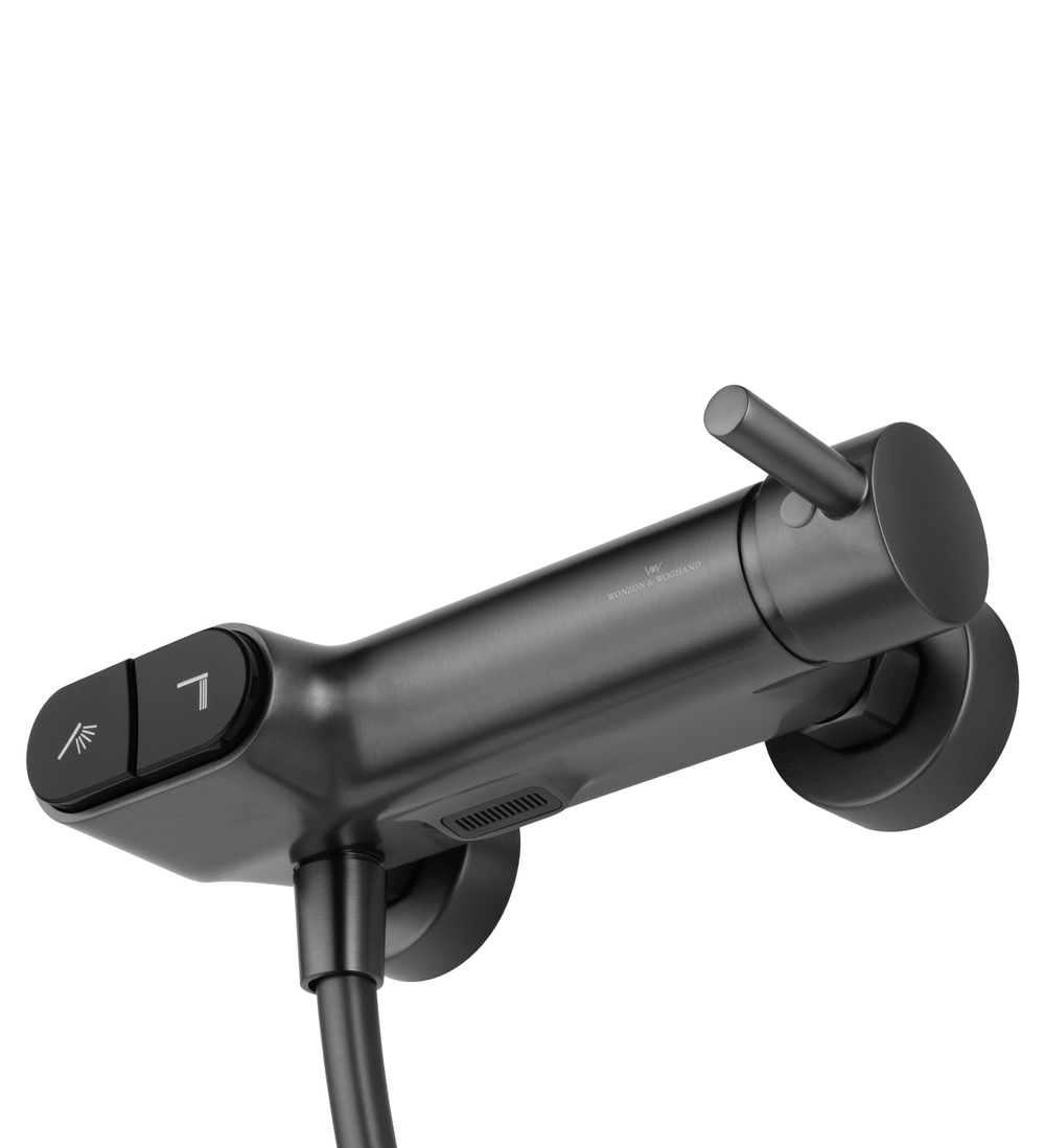 Смеситель для душа с встроенным изливом WONZON & WOGHAND MUSE Corno, Темный графит (WW-A30902-BGG)