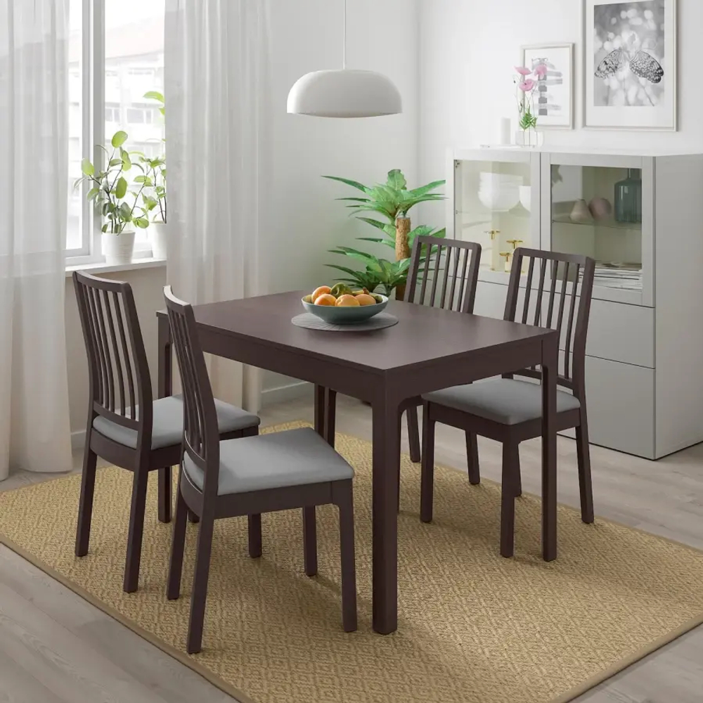 Раздвижной обеденный стол - IKEA EKEDALEN, 120/180х80 см, темно-коричневый, ЭКЕДАЛЕН ИКЕА