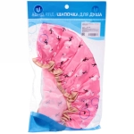 Шапочка для душа «Ультрамарин - Flamingo», микс 4 цвета, d-24 см (двухсторонняя, внутренний слой EVA)
