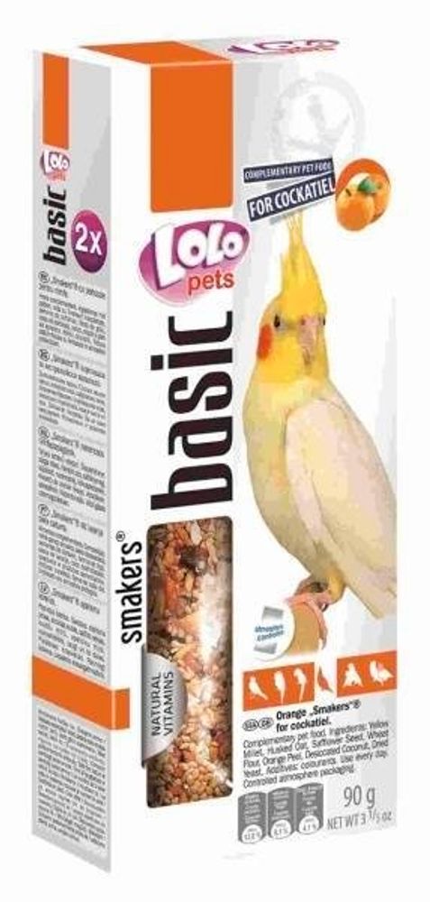 LoLo PETS Smakers для средних попугаев с апельсином 90г