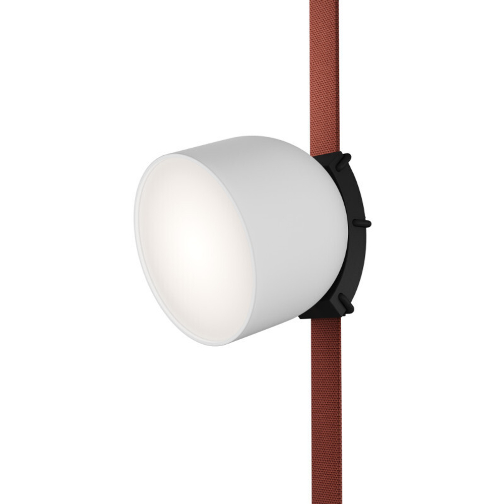 DK5642-WH+BK Поворотный светильник для трека-ремня Belty Smart, серия Spot, со светодиодом, D100*H107мм, 48V DC, 12W, RA90, 120°, 3000-5700K, IP20, белый с черным, алюминий