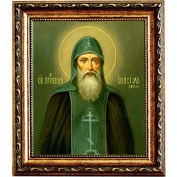 Онисим Печерский, преподобный затворник. Икона на холсте.