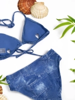 купальник раздельный 3 в 1 с накидкой и повязкой на голову