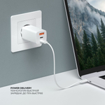 Сетевое зарядное устройство 2хUSB-C + USB A, PD 3.0, QC 3.0, GaN 65W, белый