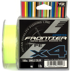 Шнур YGK FRONTIER ASSORTED X4 100m (мультиколор) #0.6/0.128mm 6lb/2.7kg