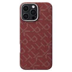 Чехол Pitaka Monogram Tactile Woven Case для iPhone 16 Pro 6.3" PTK-Red/Gold (KI1602PTK)