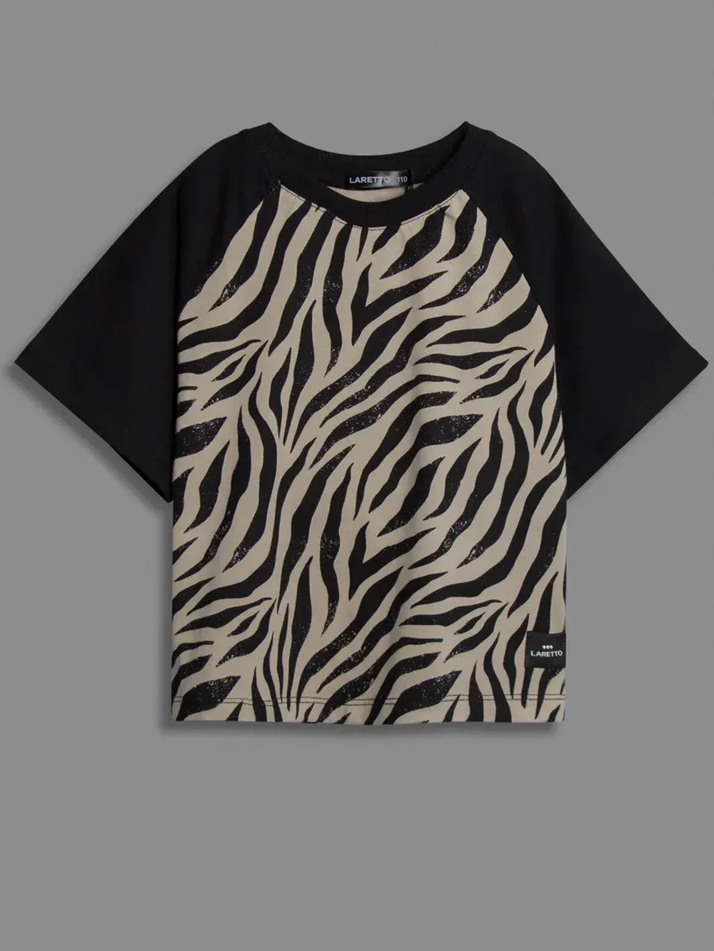 Хлопковая детская футболка с принтом зебры