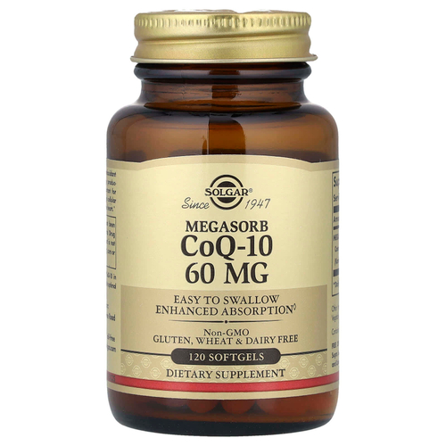 Solgar, Коэнзим Q10 с мегасорбом, 60 мг, 120 мягких таблеток