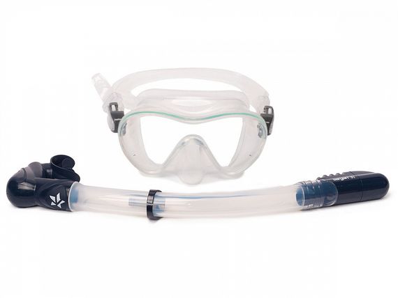 Набор маска+трубка Sargan Агидель прозрачный/темно-синий