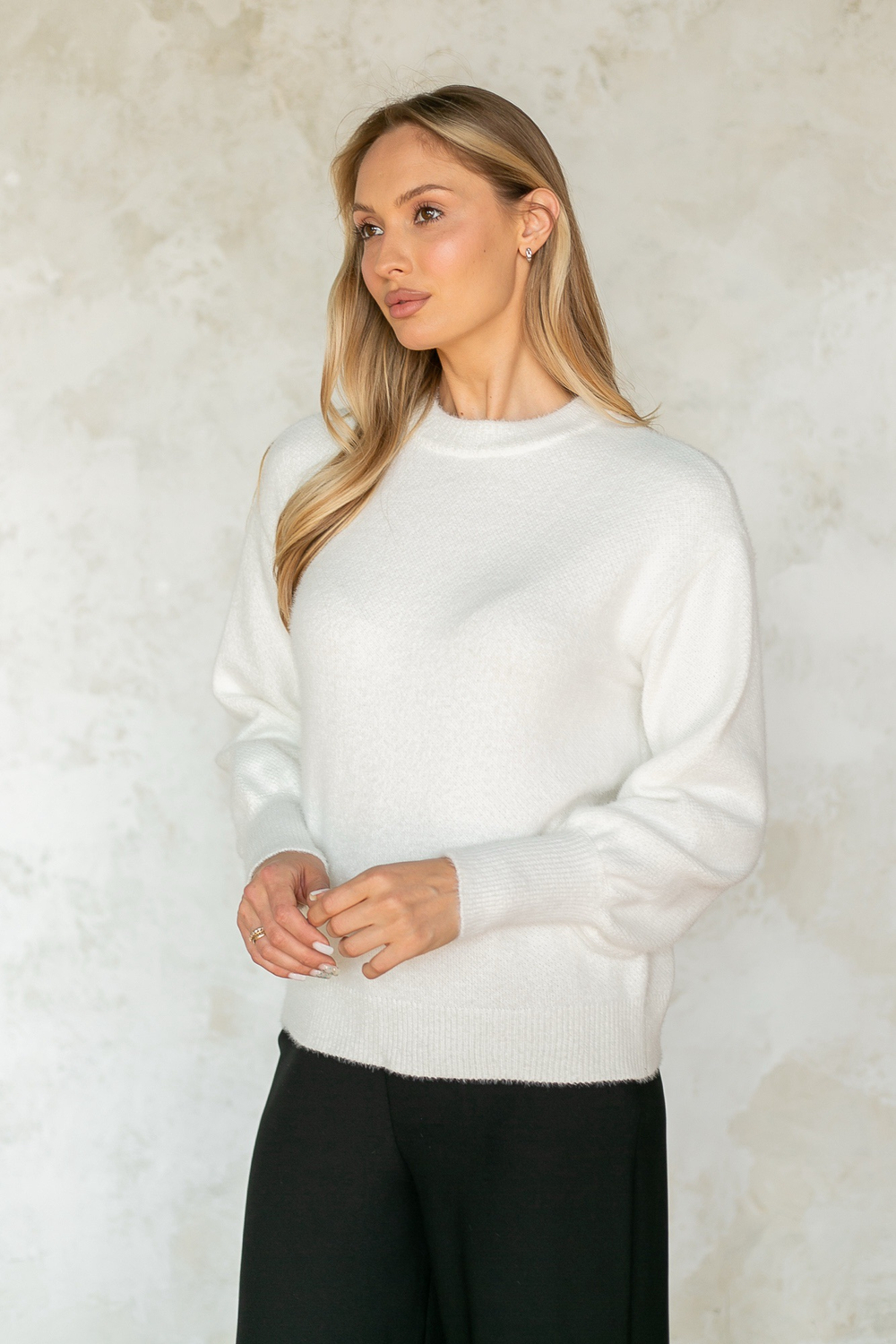 Теплый джемпер с пышным рукавом Тамбовчанка