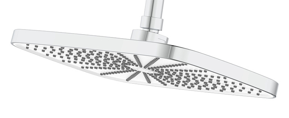 Душевая система Azario Conda с квадратным тропическим душем, керамический картридж, шланг 150 см, хром (AZ-K2411)