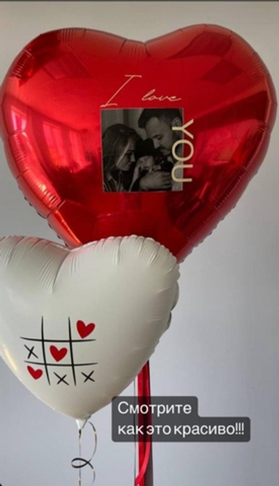 Шар сердце 65см с фото 002