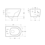 Унитаз подвесной безободковый с сиденьем Cezares MOLVENO CZR-2468-TH-R + CZR-2011-SC