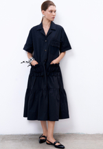 Платье из итальянского вареного хлопка с рюшами