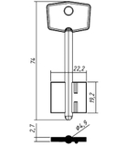 Заготовка сувальдного ключа 10663 GRN7D Герион-мини кор. Шир.(Конаково)