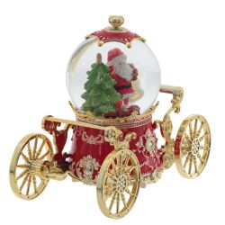 GAEM Фигурка декор "Дед Мороз" в стекл шаре (муз, подсвет, вьюга, 3xAAA н/п), D10 см, L22 W11 H19 см