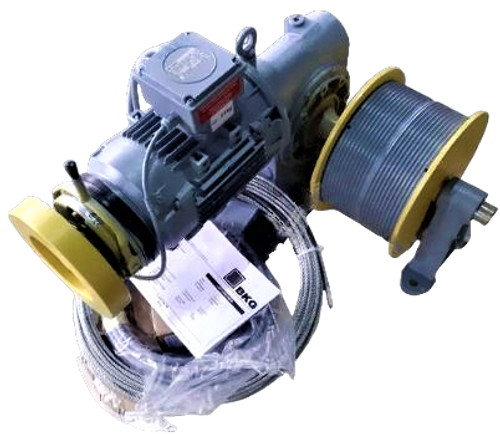 Лебедка BKG H8 TW07  1,1 кВт  920 об/мин трос. барабан ø200 мм (для троса ø 5.0 мм) тормоз 205VDC BKG.