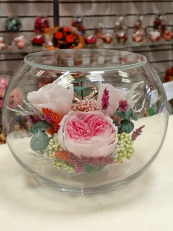 Натуральные пионы в стекле, вакуум