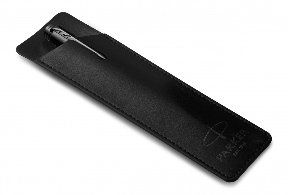 Чехол Parker из натуральной кожи, цвет матово-черный с тиснением