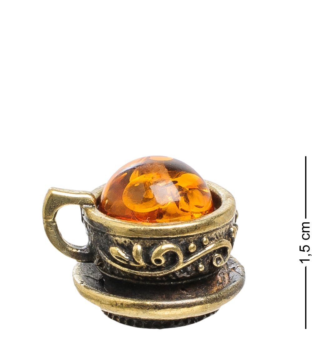 Народные промыслы AM-1755 Фигурка «Чашечка» (латунь, янтарь)