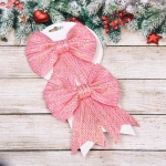 Бант на ёлку «Шик» 14*18 см (набор 2 шт), Розовый