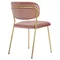 Стул Eirill, розовый велюр с золотыми ножками
