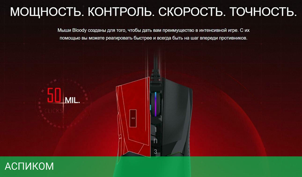 Мышь A4Tech Bloody W90 Pro черный