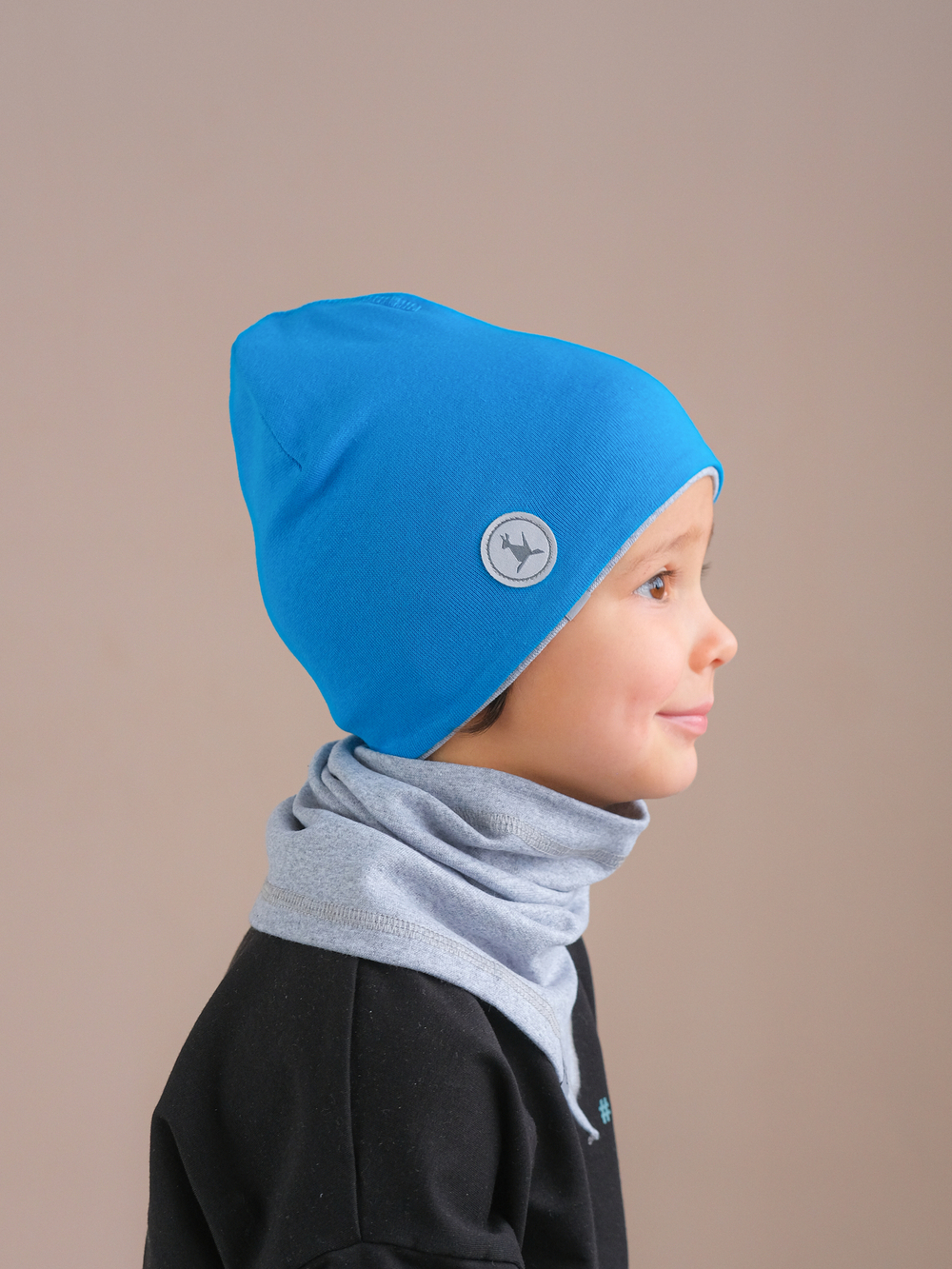 Шапка трикотажная ФЛАЙ(Бирюза, пепельный)