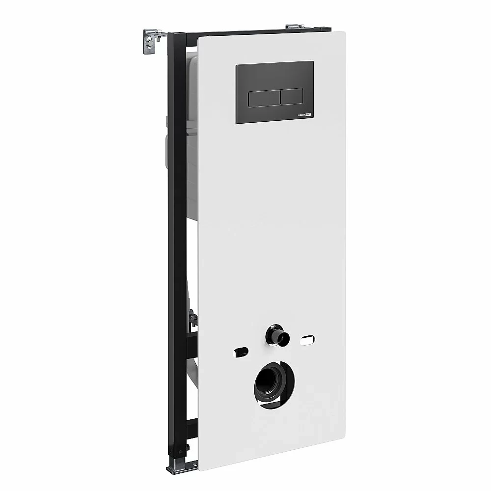Инсталляция для унитаза WasserKraft Abens 20TLT.010.ME.WH.MB03 белая панель/кнопка черная матовая