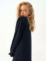 Платье для девочки с длинным рукавом AT1039 синий