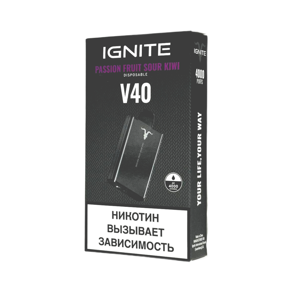 Ignite V40 Маракуйя-кислый киви 4000 затяжек 20мг (2%)