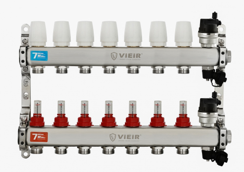 Колл. группа БЕЗ КРАНОВ (НЕРЖ) с расход. и ВСТ. ВОЗД.   7-вых. ViEiR (3/1шт) Т