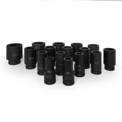 Набор головок ударных глубоких 16пр., 3/4''(17,19,21,22,24,27,30,32-36м,38,41,46,50мм) в метал. кейсе RockForce##Rock FORCE RF-6162-5MPB