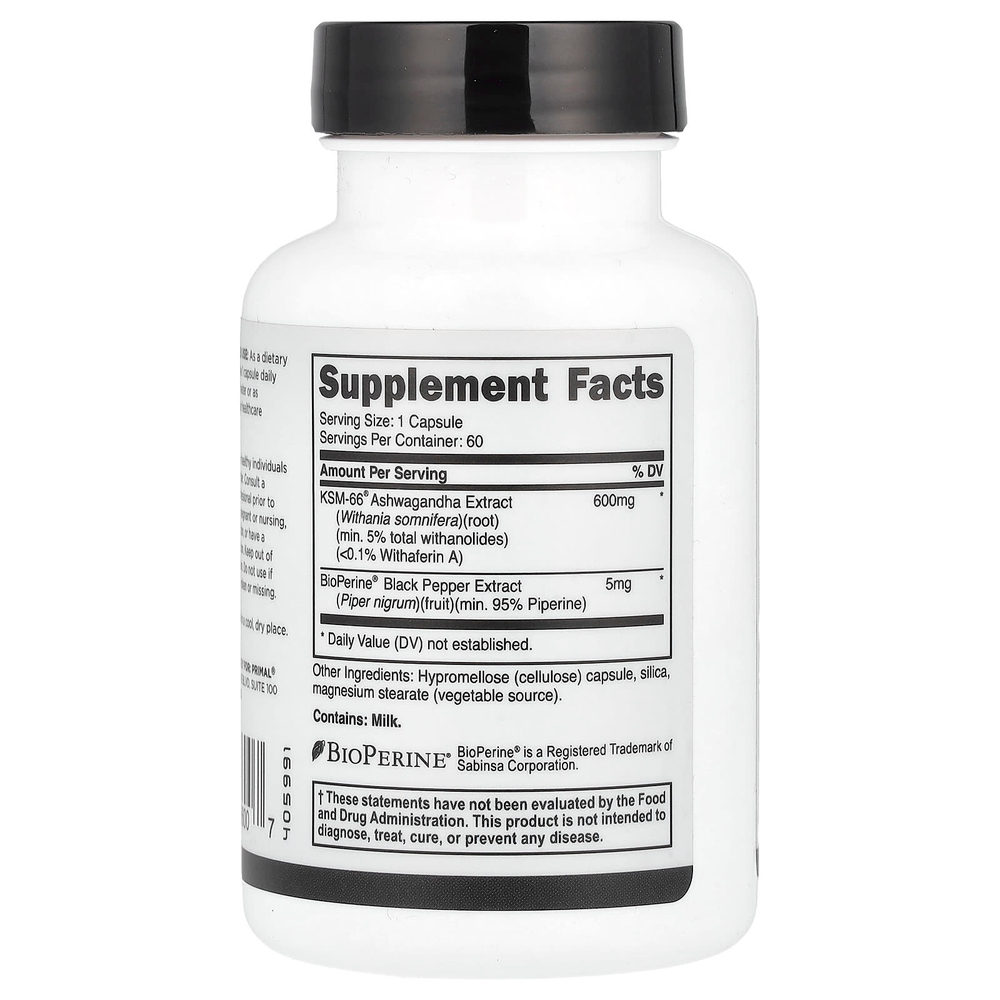 PrePrimal, KSM-66®, экстракт ашваганды, 60 капсул