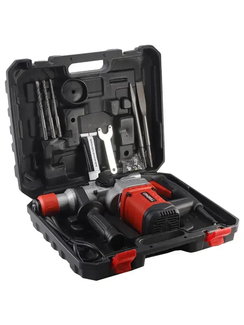 Перфоратор электрический TEENO,4.5 Дж,1600 Вт,SDS PLUS,набор буров,пластиковый кейс