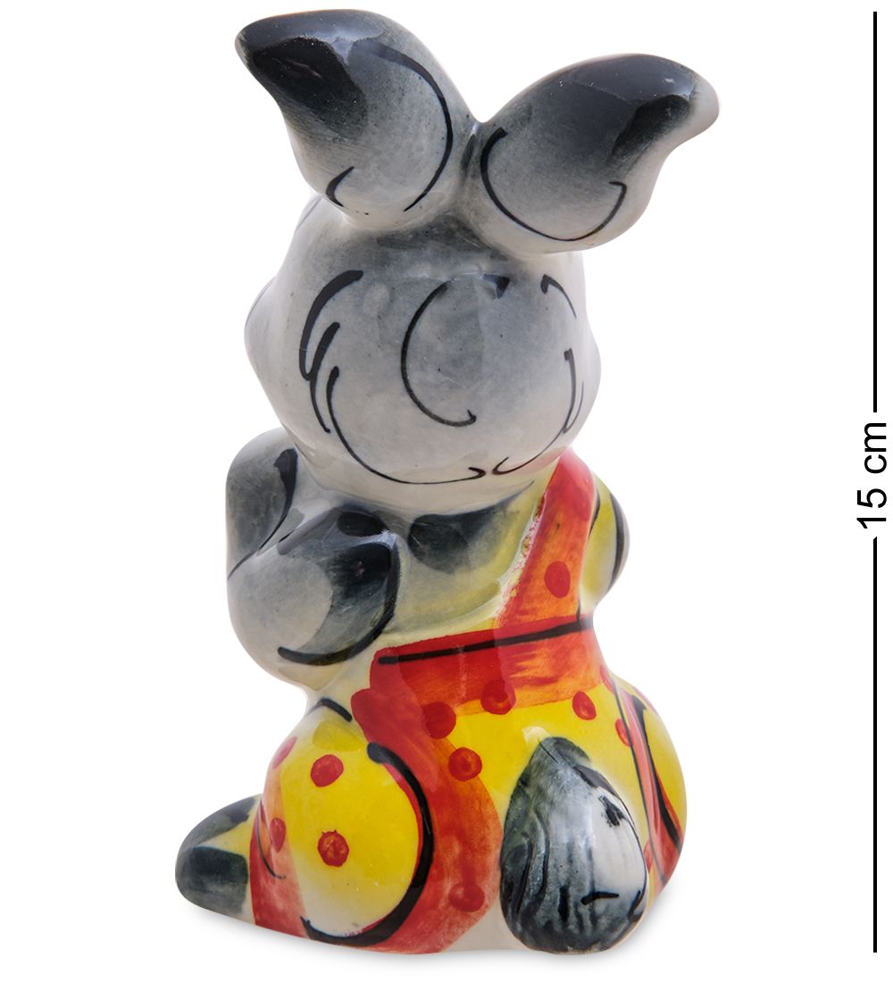 ГЛ- 070 Фигурка «Заяц» цв. (Гжельский фарфор)