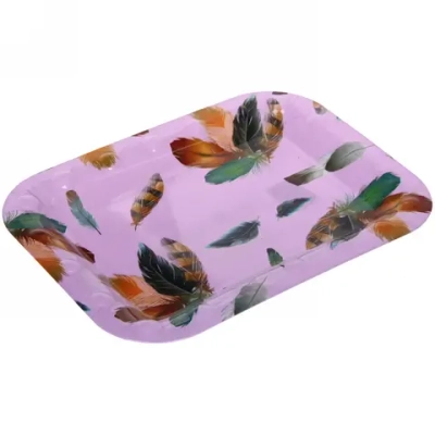 Поднос пластиковый «Волшебные перья» 33*24см сиреневый