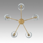 6590/5 CLASSI LN26 055 латунь/мятный зеленый, металл, керамика/текстиль Люстра подвесная E14 5*40W 220V ANRI