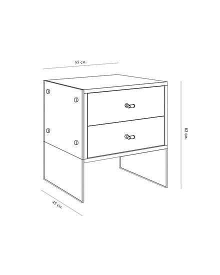 Тёмно-серая прикроватная тумба “Берк”