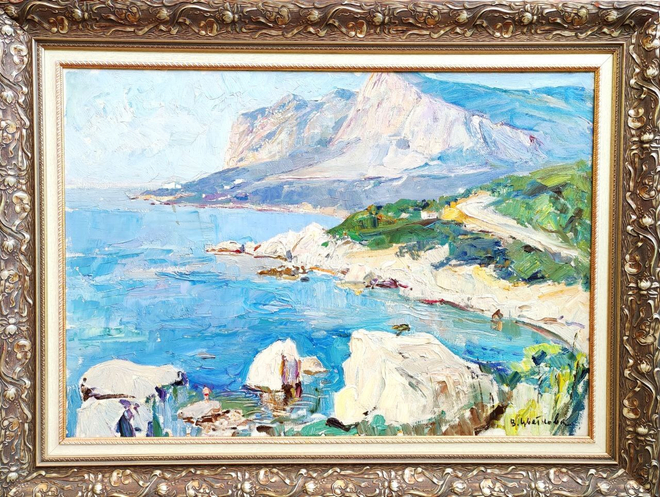 Картина Цветковой В.П. "Бухта Ласпи" холст/масло 70х100