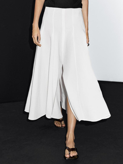 Massimo Dutti Длинное платье с контрастной отделкой, черный