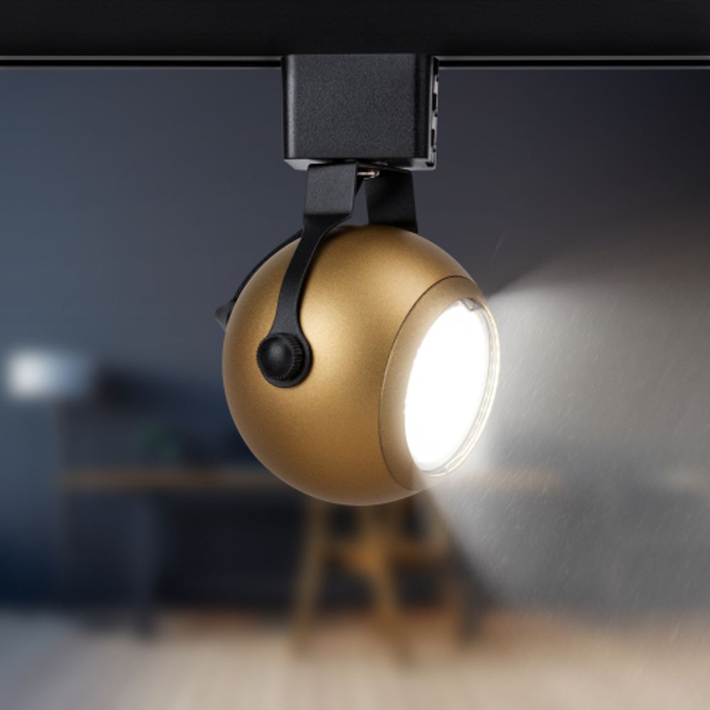 Трековый светильник однофазный ЭРА Round TR35-GU10 MG под лампу GU10 матовое золото | Однофазные светильники под лампу