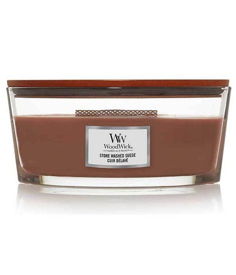 Потертая замша, ароматическая свеча эллипс, WoodWick